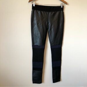 ✨$8 CLEAR-OUT✨ Club Monaco Moto Faux Leather Suede Spandex Leggings Pants Black